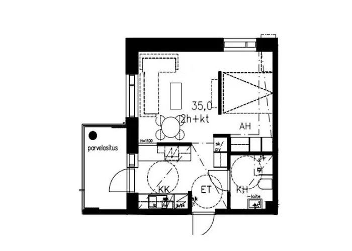 Huoneisto Uusi Kaksio Autopaikalla